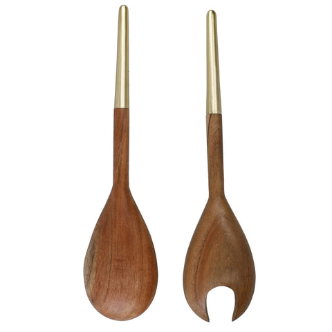 Slabestek acaciahout met verguld handvat, 31 cm - Artesà