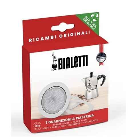 Filterplaatje + 3 Rubberen Ringen - 2cups - Bialetti